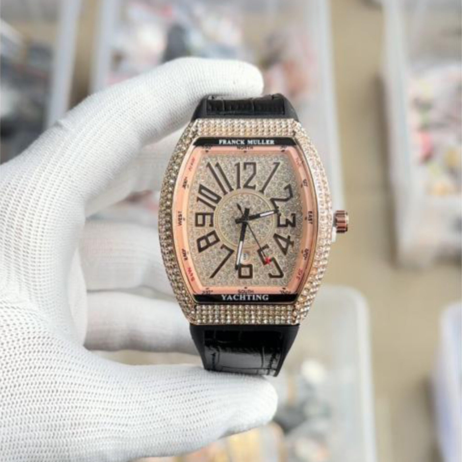 FRANCK MULLER ROSE-GOLD BLACK DIAMOND