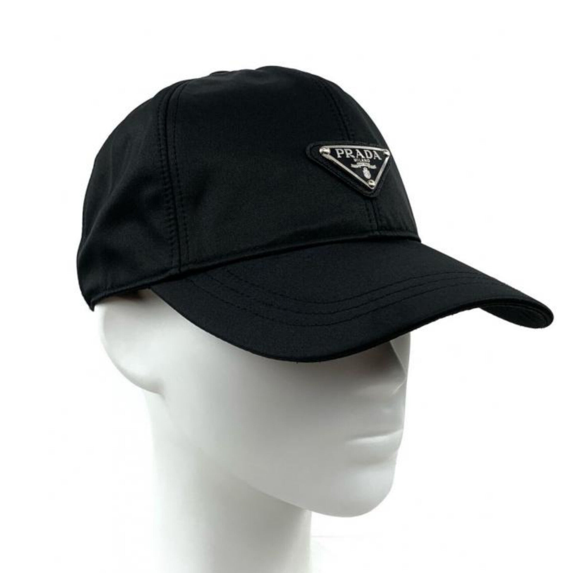 Prada Re Edition Nylon Black Front Logo Premium Unisex Cap (With Prada Polly Bag)