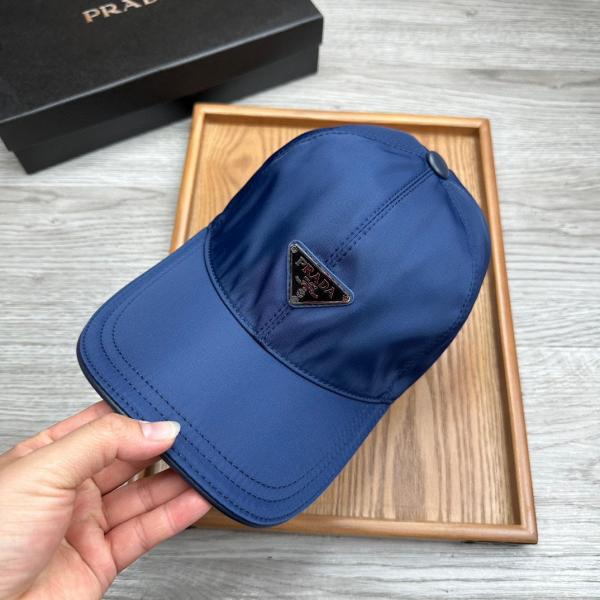 Prada Re Edition Nylon Blue Front Logo Premium Unisex Cap (With Prada Polly Bag)