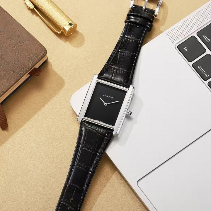 CARTIER TANK BLACK SILVER