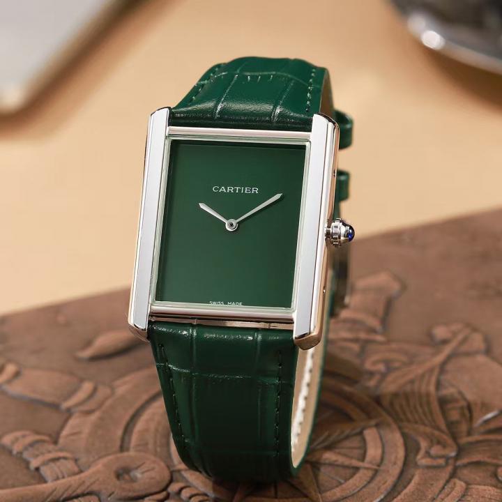 CARTIER TANK GREEN SILVER