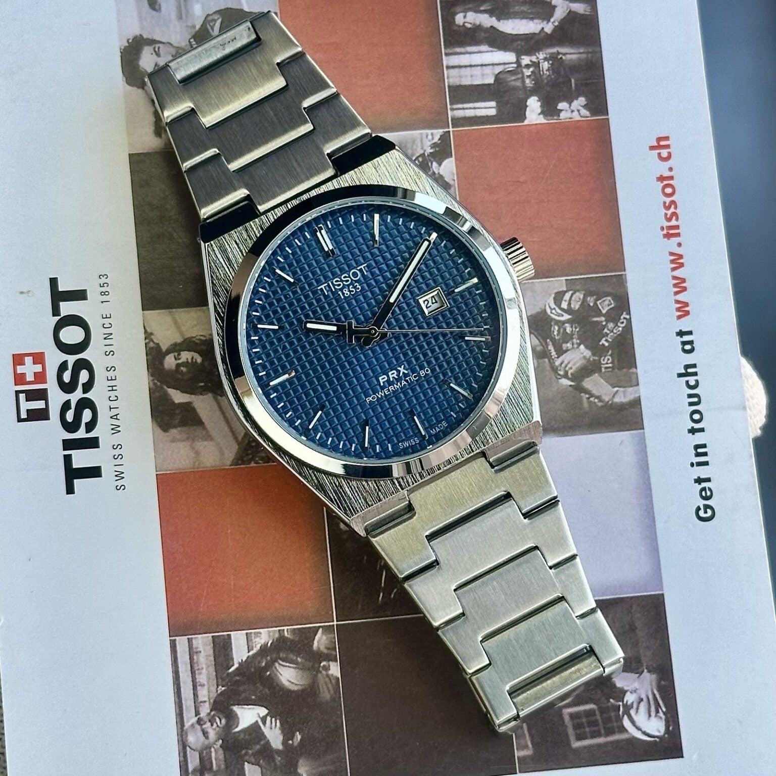 TISSOT PRX POWERMATIC WATCH (SILVER BLUE)