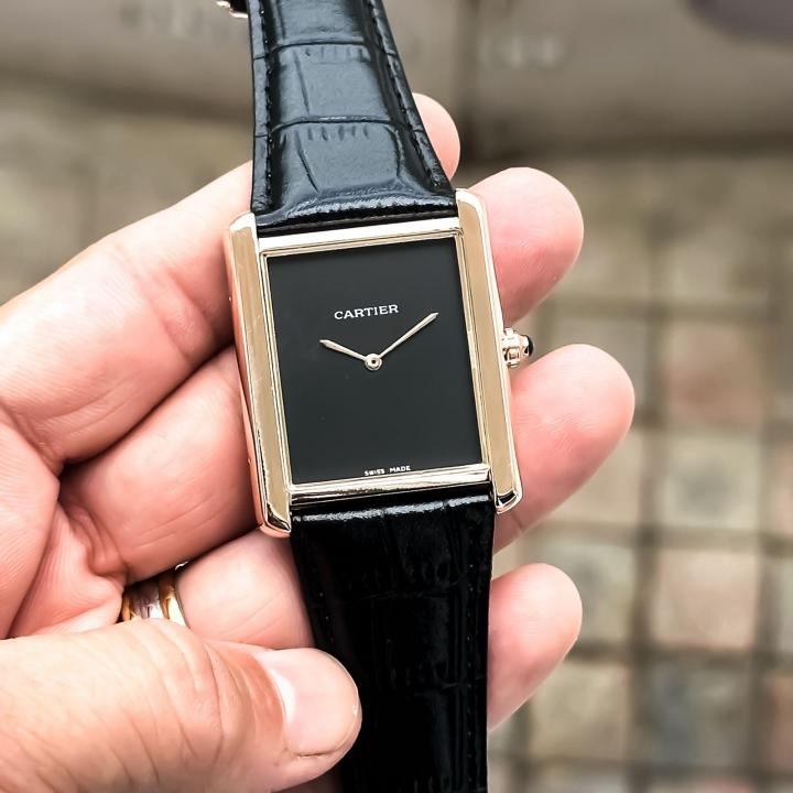 CARTIER TANK BLACK SILVER
