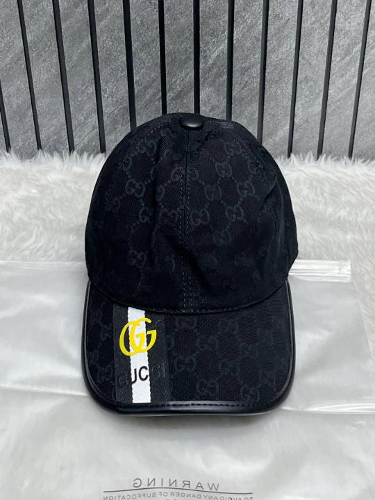 Gucci GG Monogram Black Premium Unisex Cap With Gucci Polly Bag