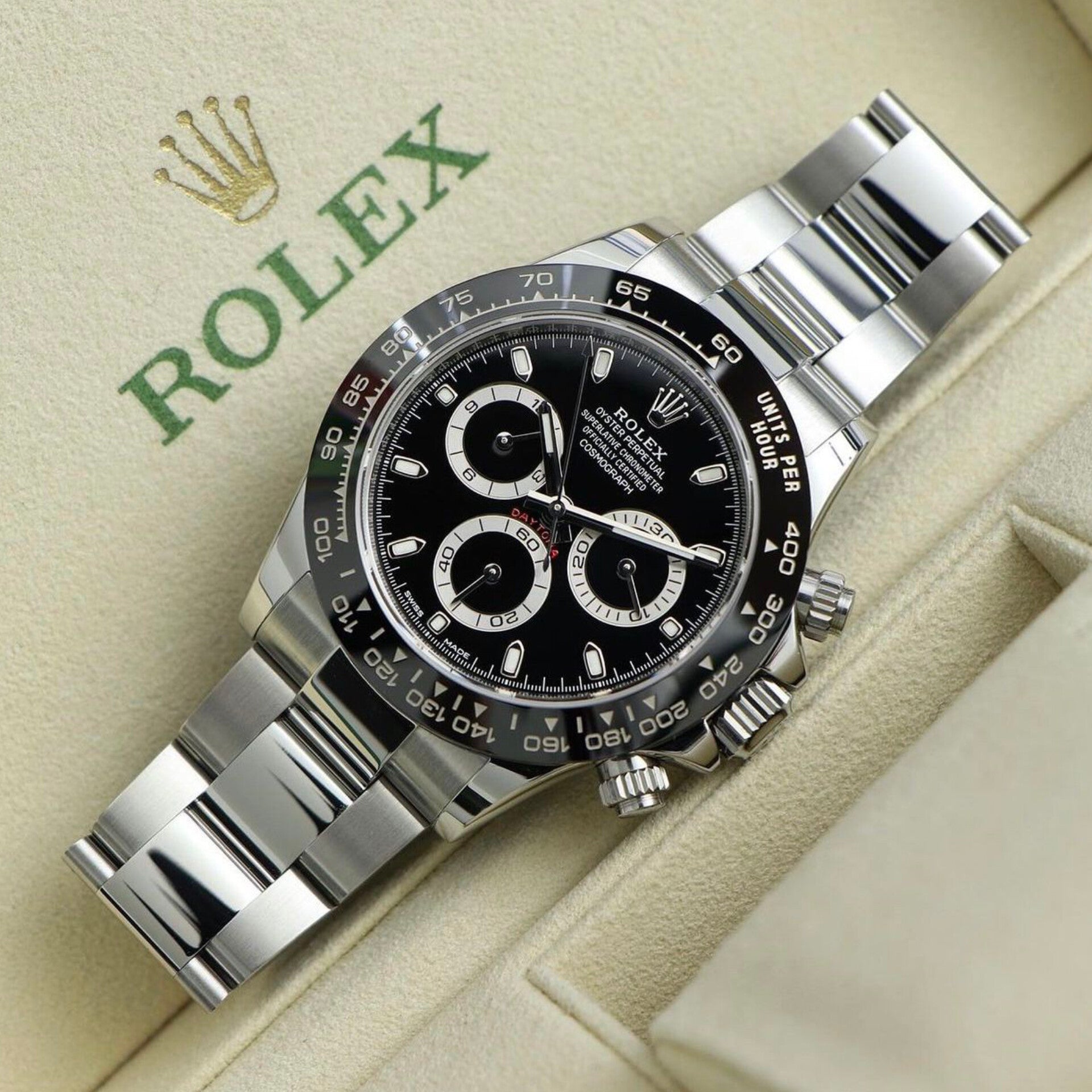 ROLEX DAYTONA SILVER BLACK (AUTOMATIC)