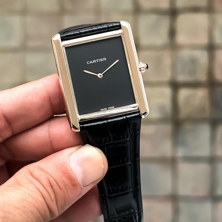 CARTIER TANK BLACK SILVER