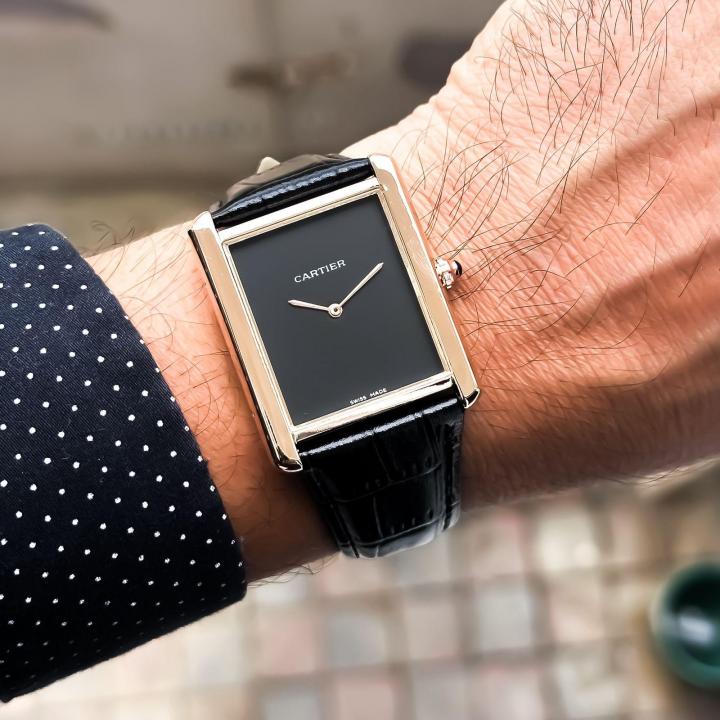 CARTIER TANK BLACK SILVER