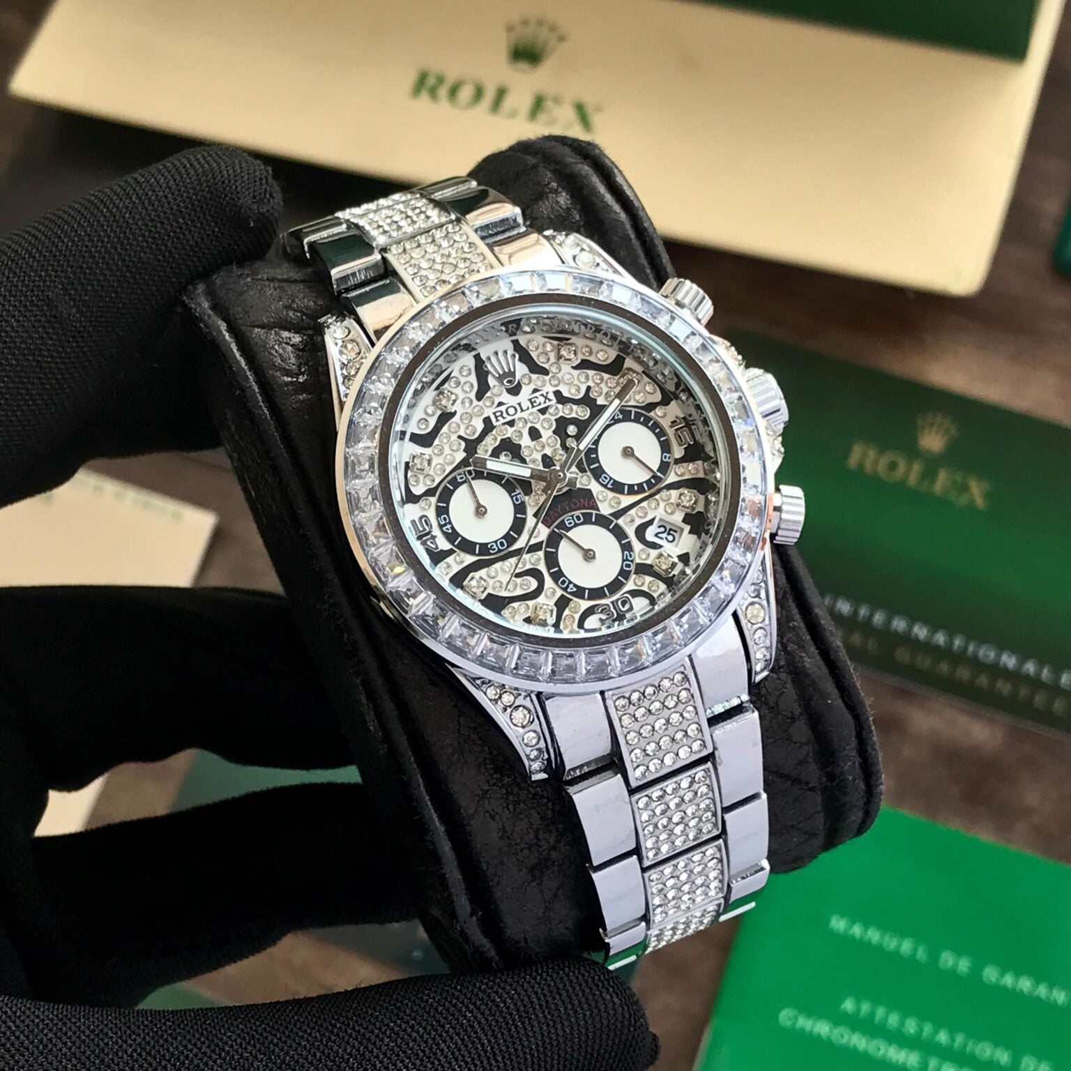 ROLEX TIGER CHRONOGRAPH WATCH CHAIN BELT(SILVER)