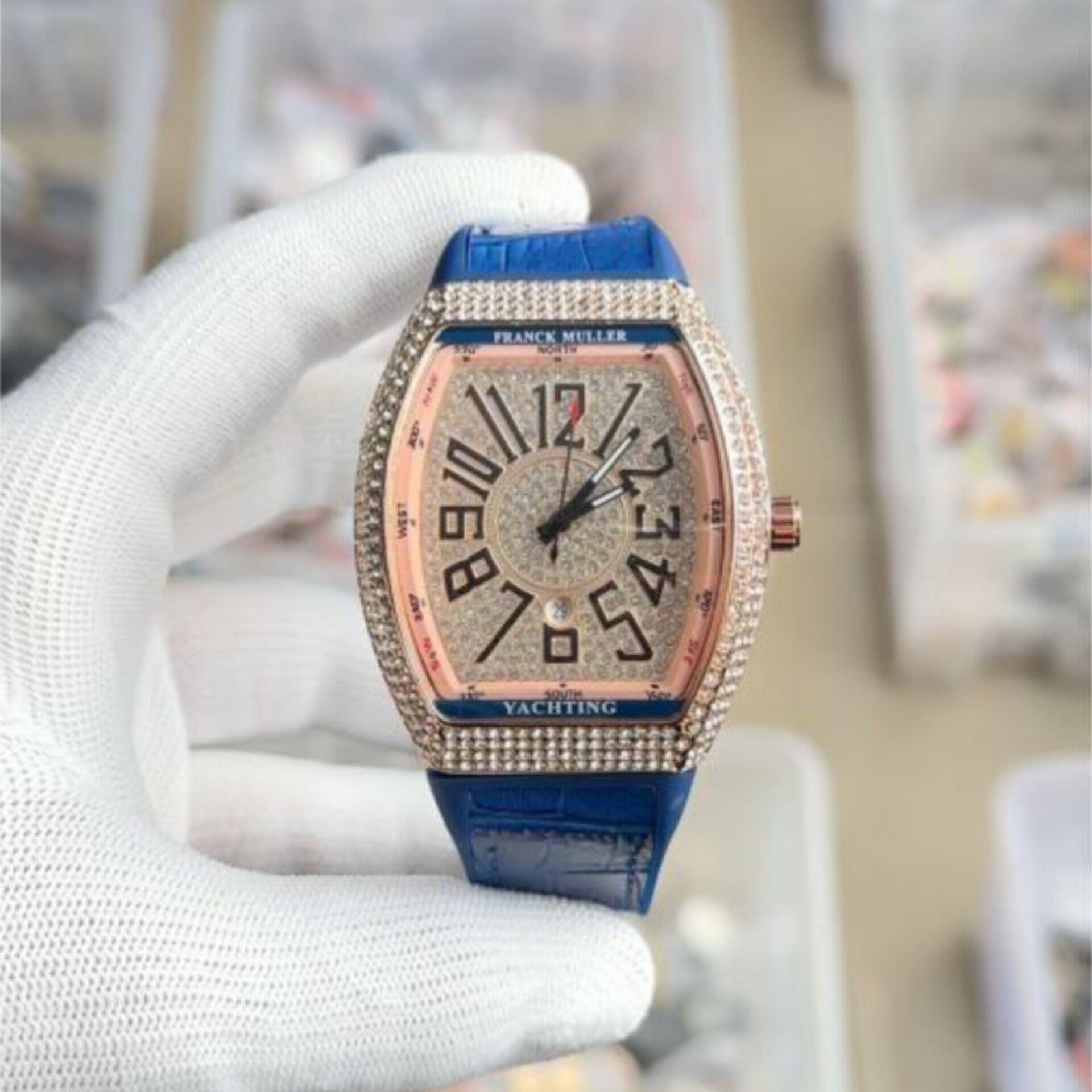 FRANCK MULLER ROSE GOLD BLUE DIAMOND