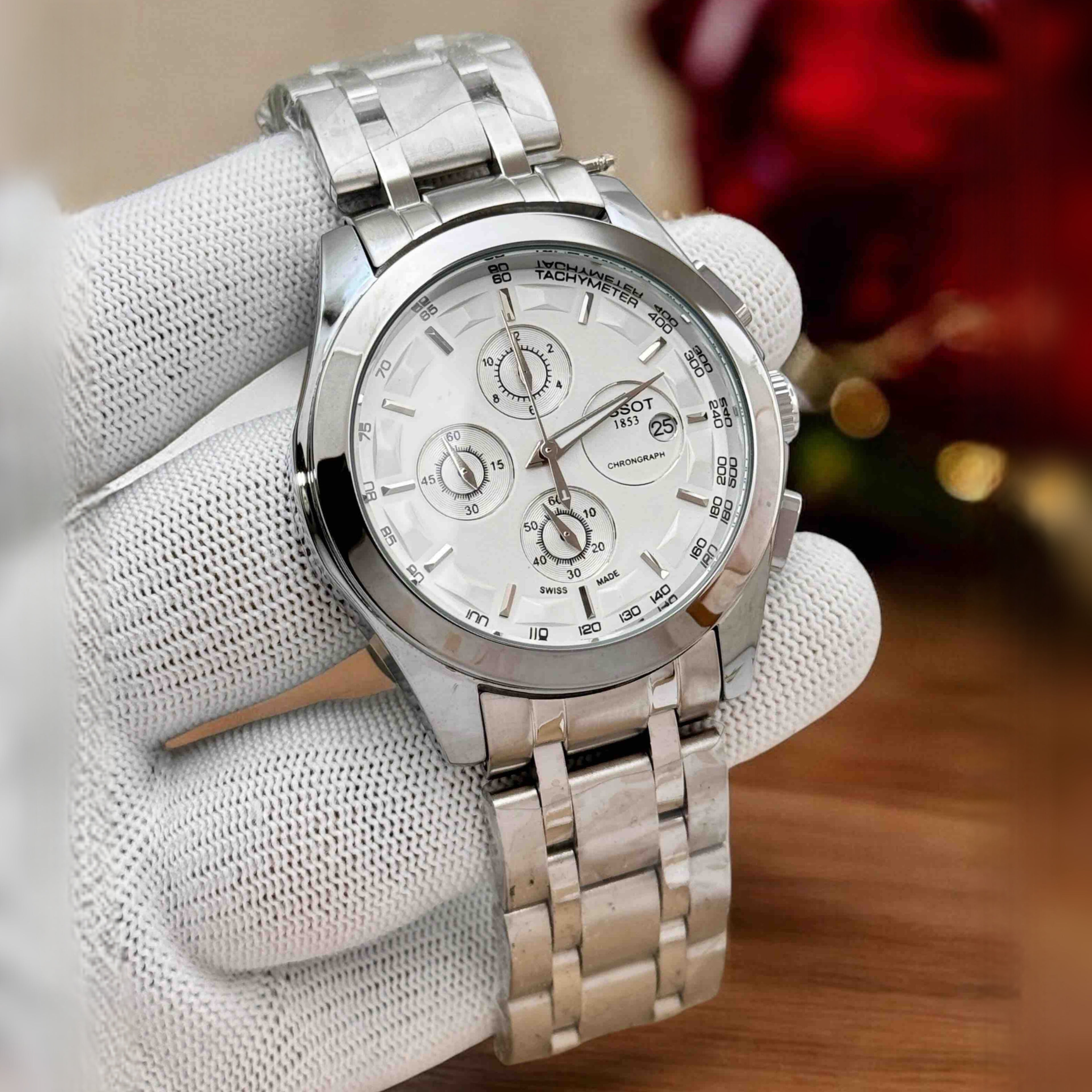 TISSOT 1853 CHRONOGRAPH WATCH (DUAL TONE WHITE)