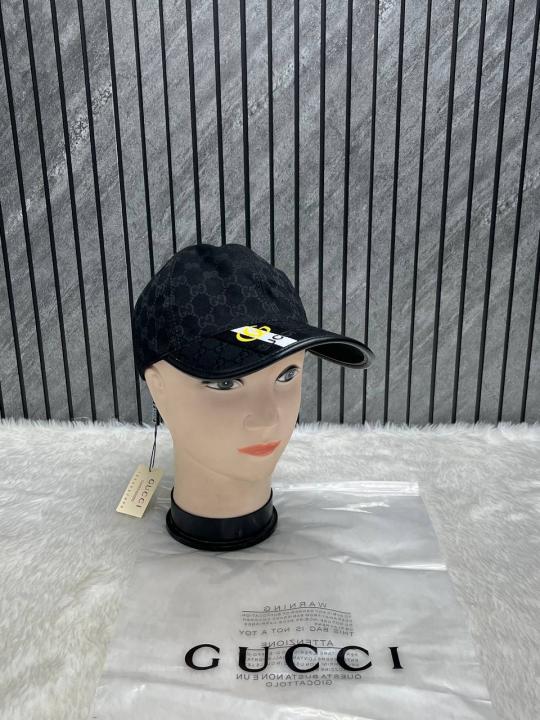 Gucci GG Monogram Black Premium Unisex Cap With Gucci Polly Bag