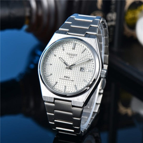 TISSOT PRX POWERMATIC WATCH (WHITE SILVER)