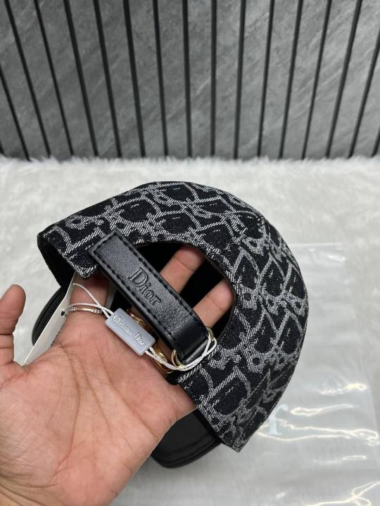 Christian Dior All Black Premium Monogram Unisex Cap With Brand Polly Bag