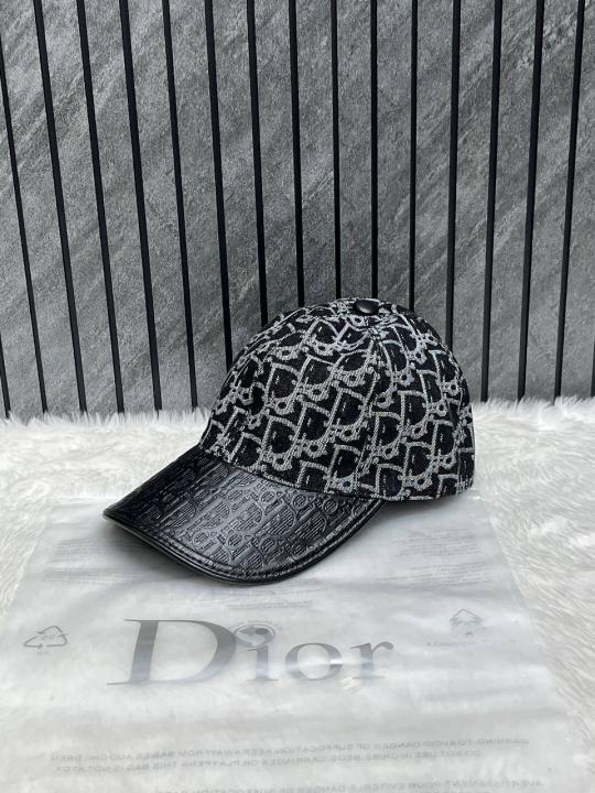 Christian Dior All Black Premium Monogram Unisex Cap With Brand Polly Bag