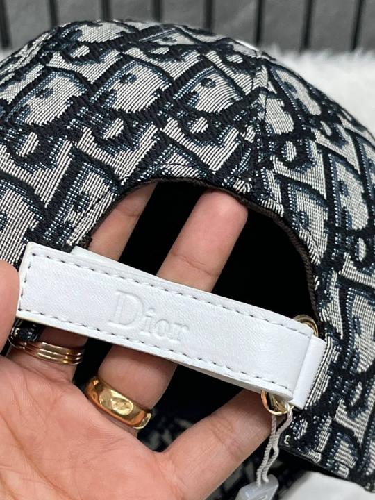 Christian Dior Black Monogram Premium Unisex Cap With Brand Polly Bag