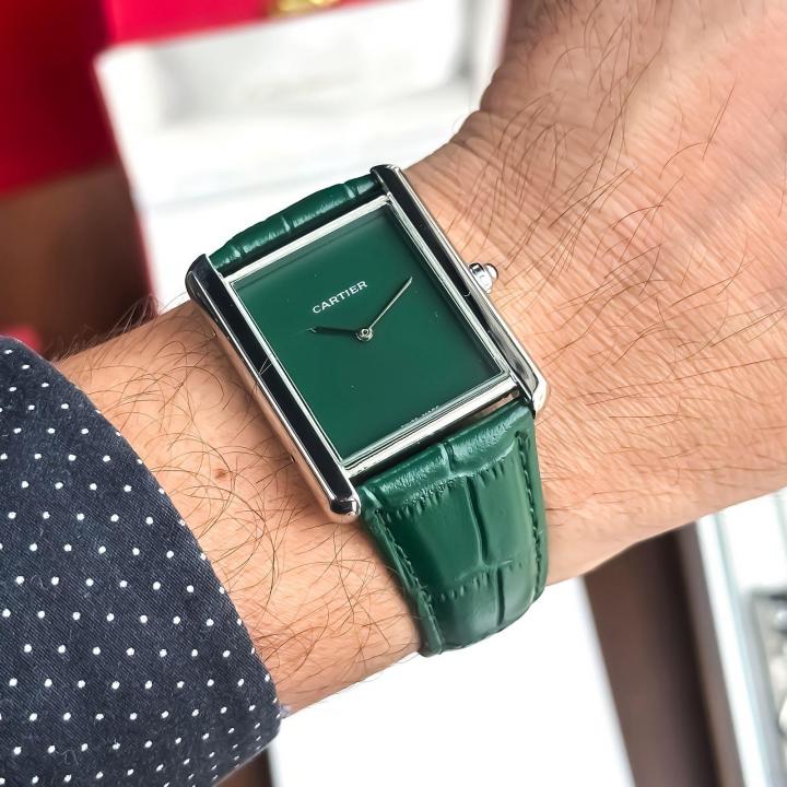 CARTIER TANK GREEN SILVER