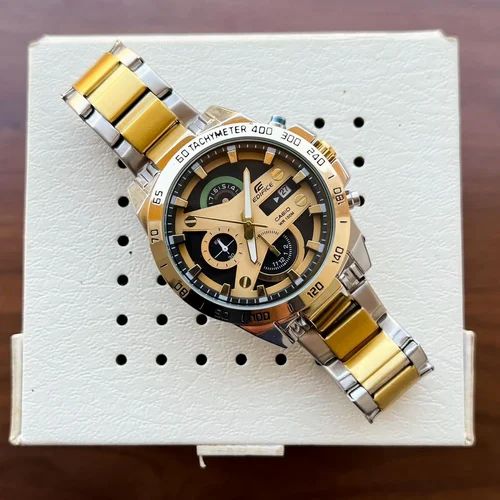 EDIFICE CASIO EFR-540 SILVER GOLD WATCH