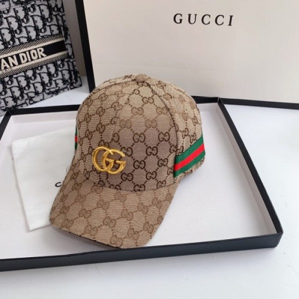 GUCCI GG Leather Monogram Premium Unisex Cap With Safety Box