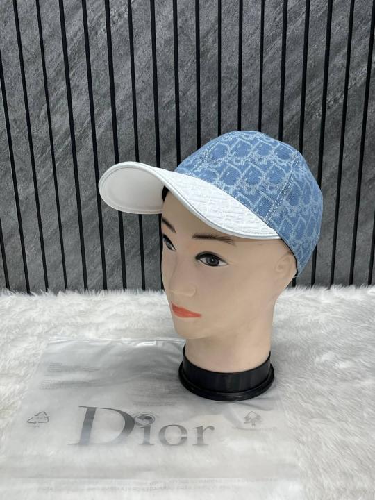 Christian Dior White Denim Canvas Premium Unisex Cap With Brand Polly Bag