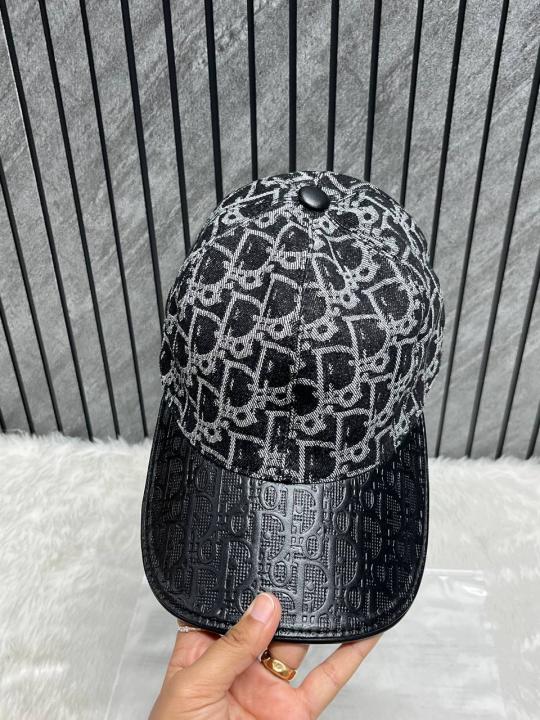 Christian Dior All Black Premium Monogram Unisex Cap With Brand Polly Bag