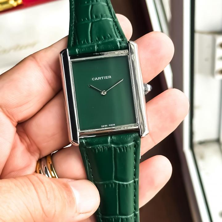 CARTIER TANK GREEN SILVER