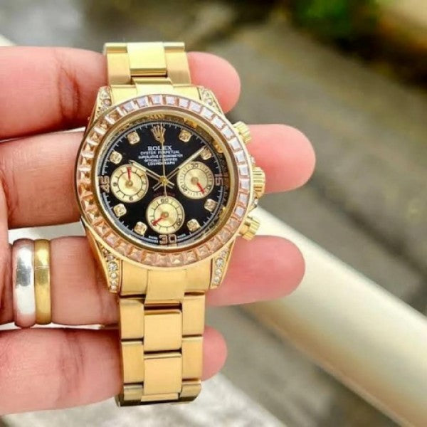 ROLEX RAINBOW CHRONOGRAPH WATCH (GOLD BLACK)