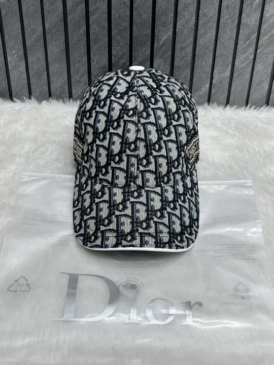 Christian Dior Black Monogram Premium Unisex Cap With Brand Polly Bag