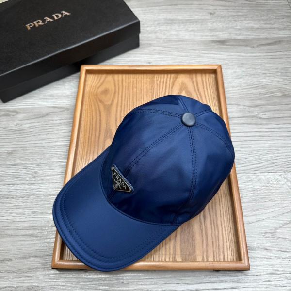 Prada Re Edition Nylon Blue Front Logo Premium Unisex Cap (With Prada Polly Bag)