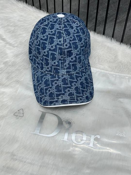 Christian Dior All Denim Monogram Premium Unisex Cap With Brand Polly Bag