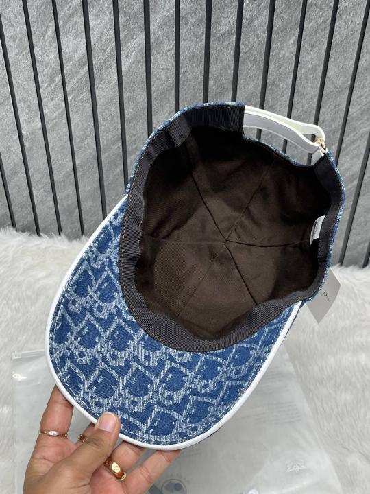 Christian Dior All Denim Monogram Premium Unisex Cap With Brand Polly Bag
