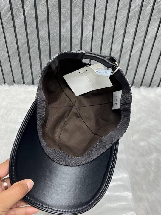 Christian Dior All Black Premium Monogram Unisex Cap With Brand Polly Bag