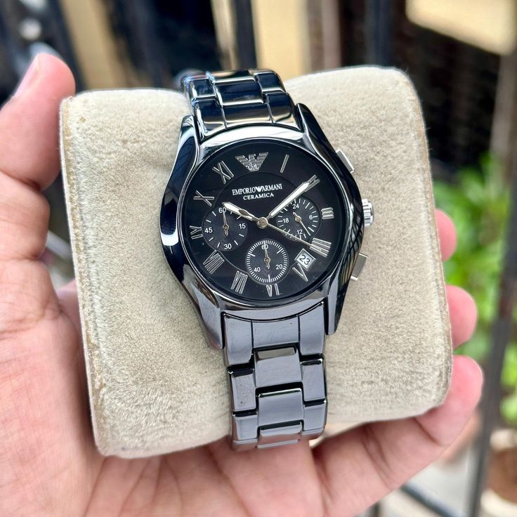 EMPORIO ARMANI CERAMIC WATCH (BLACK)