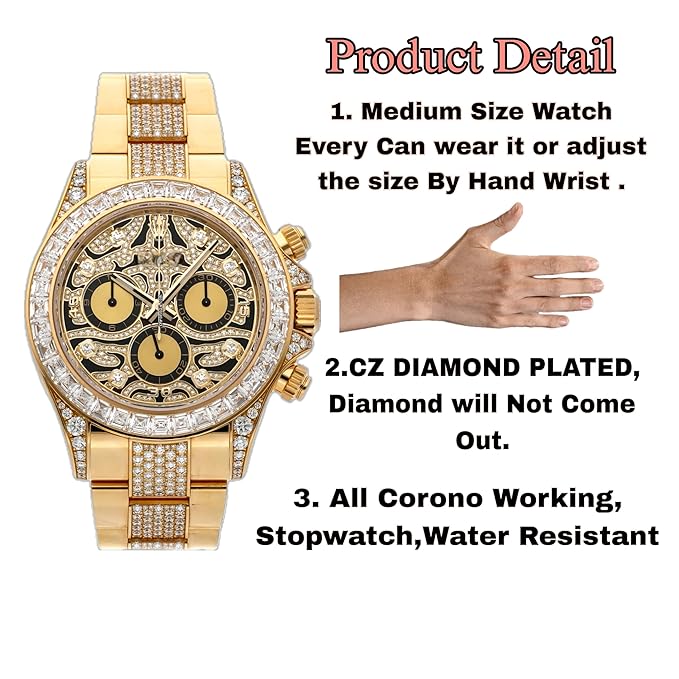 ROLEX TIGER CHRONOGRAPH WATCH CHAIN BELT(GOLD)