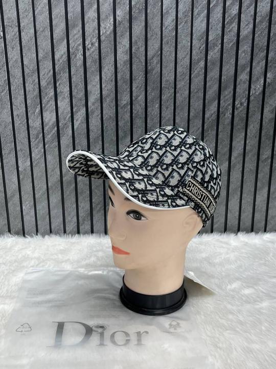 Christian Dior Black Monogram Premium Unisex Cap With Brand Polly Bag