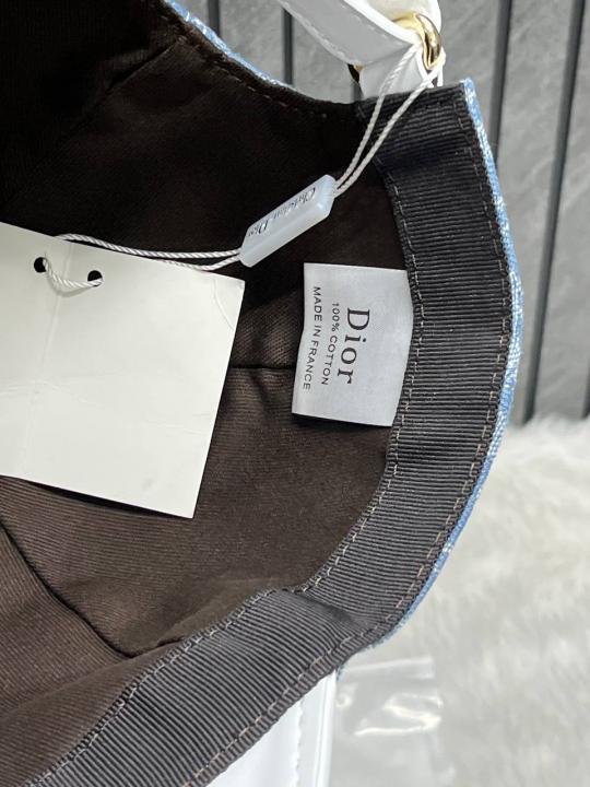 Christian Dior White Denim Canvas Premium Unisex Cap With Brand Polly Bag