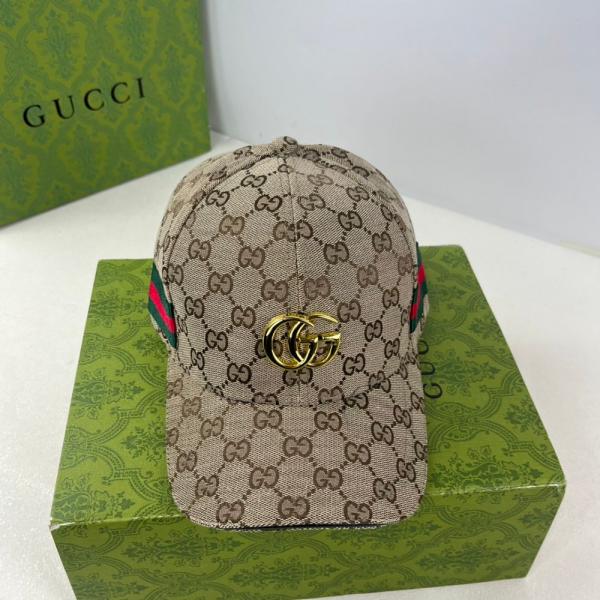 GUCCI GG Leather Monogram Premium Unisex Cap With Safety Box