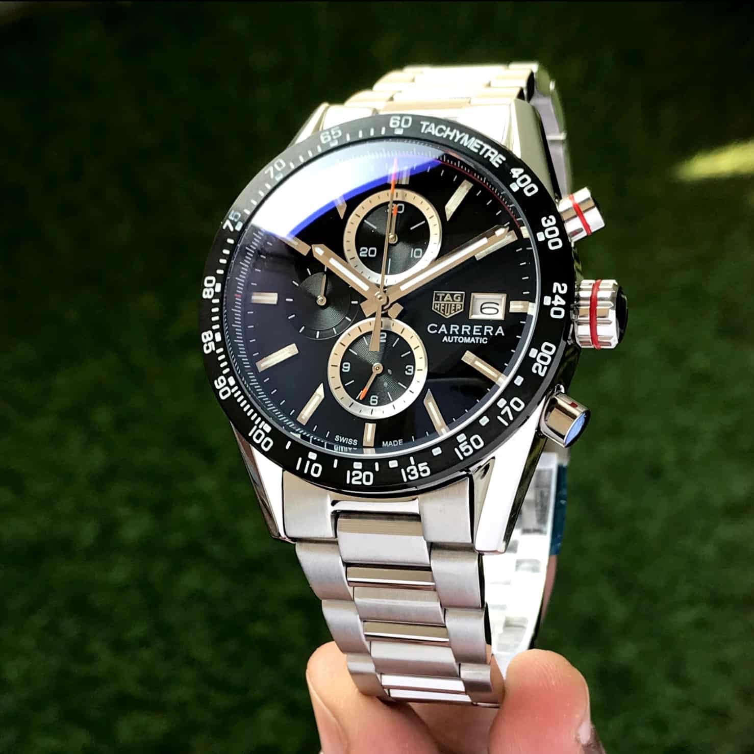 TAG HEUER CALIBAR 16 SILVER BLACK (JAPAN OG MACHINE)