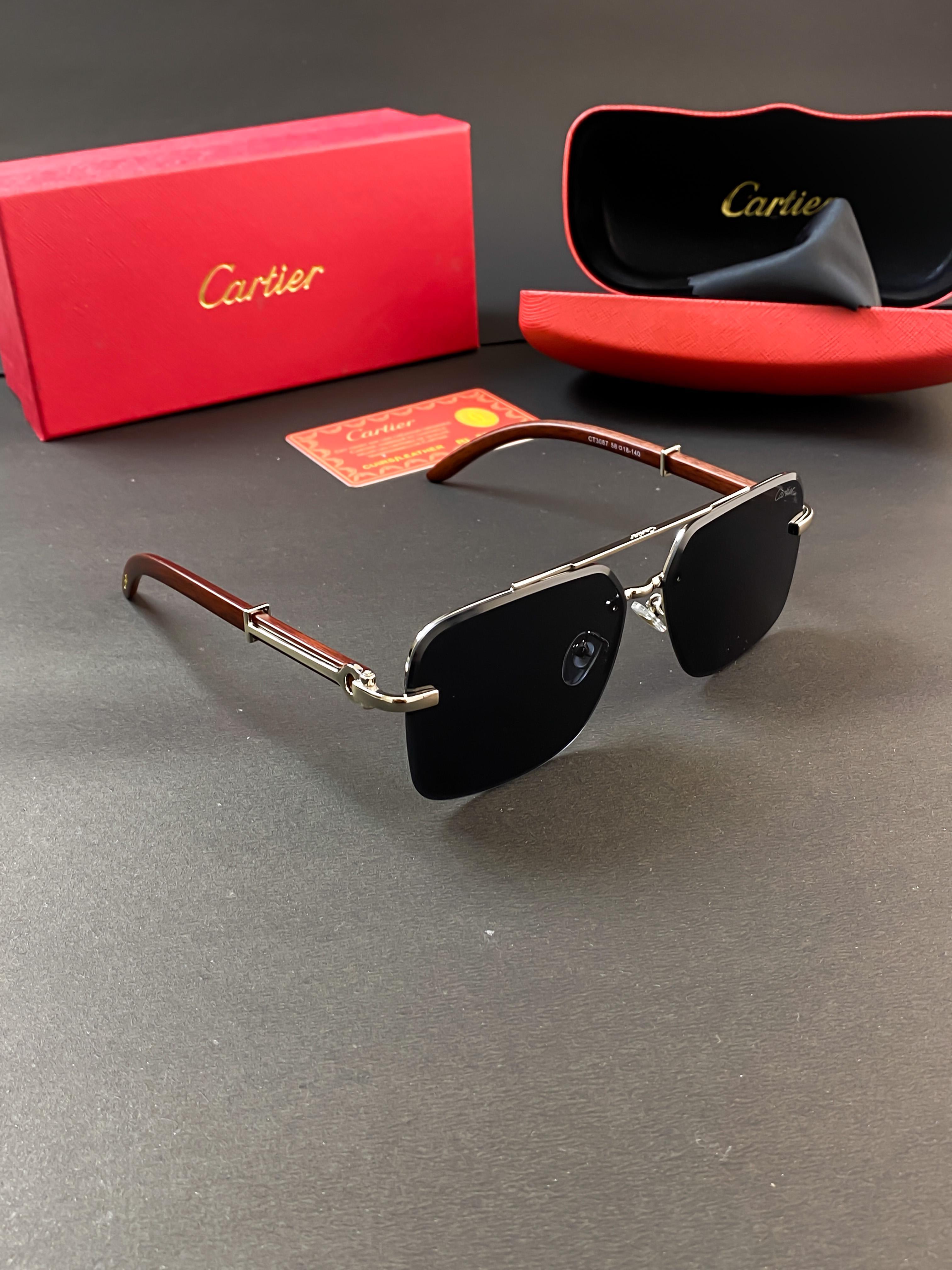 CARTIER SUNGLASSES WITH ORIGINAL BOX AND KIT