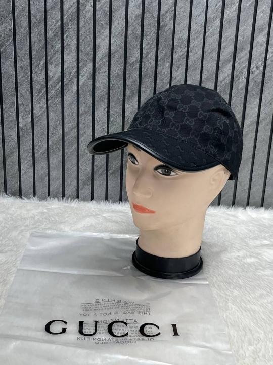 Gucci GG Monogram Black Premium Unisex Cap With Gucci Polly Bag