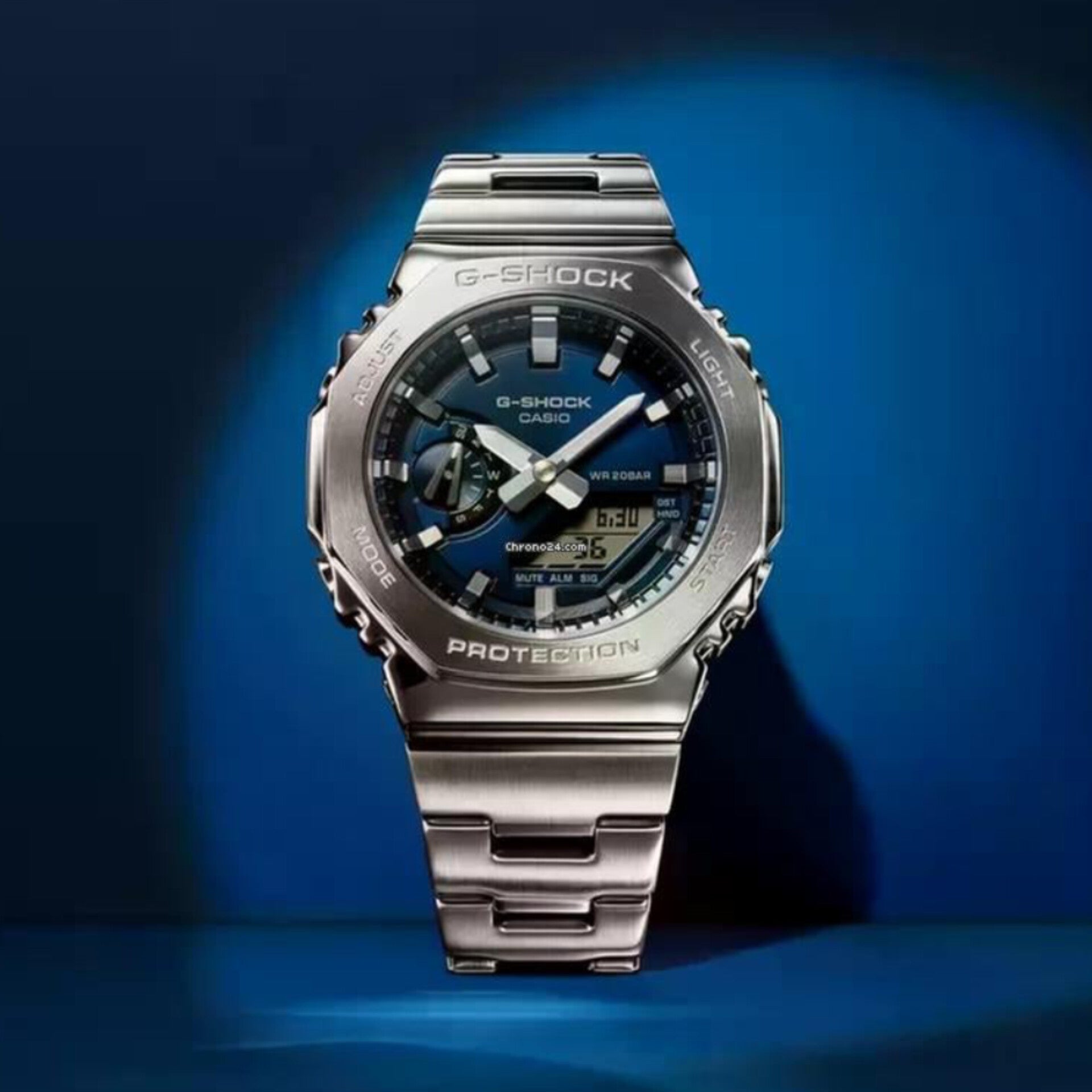 G-SHOCK GM-2110D-3AER METAL WATCH (SILVER BLUE) WITH ORIGINAL METAL BOX