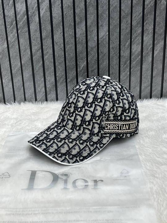 Christian Dior Black Monogram Premium Unisex Cap With Brand Polly Bag