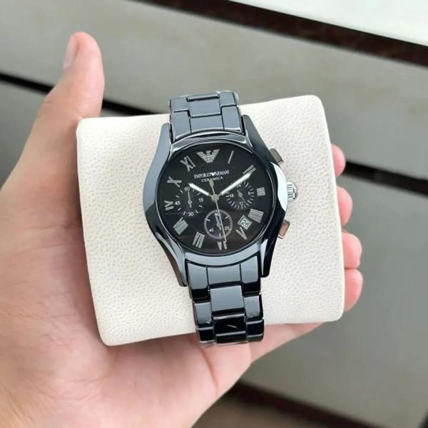 EMPORIO ARMANI CERAMIC WATCH (BLACK)