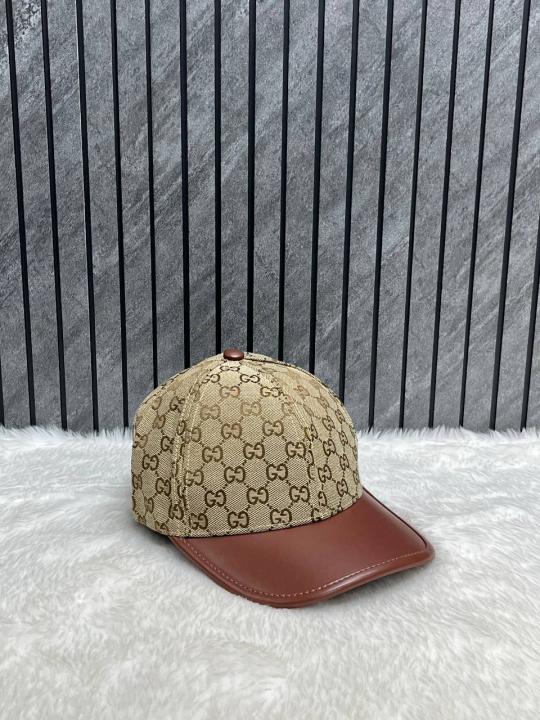 Gucci GG Leather Monogram Premium Unisex Cap With Safety Box