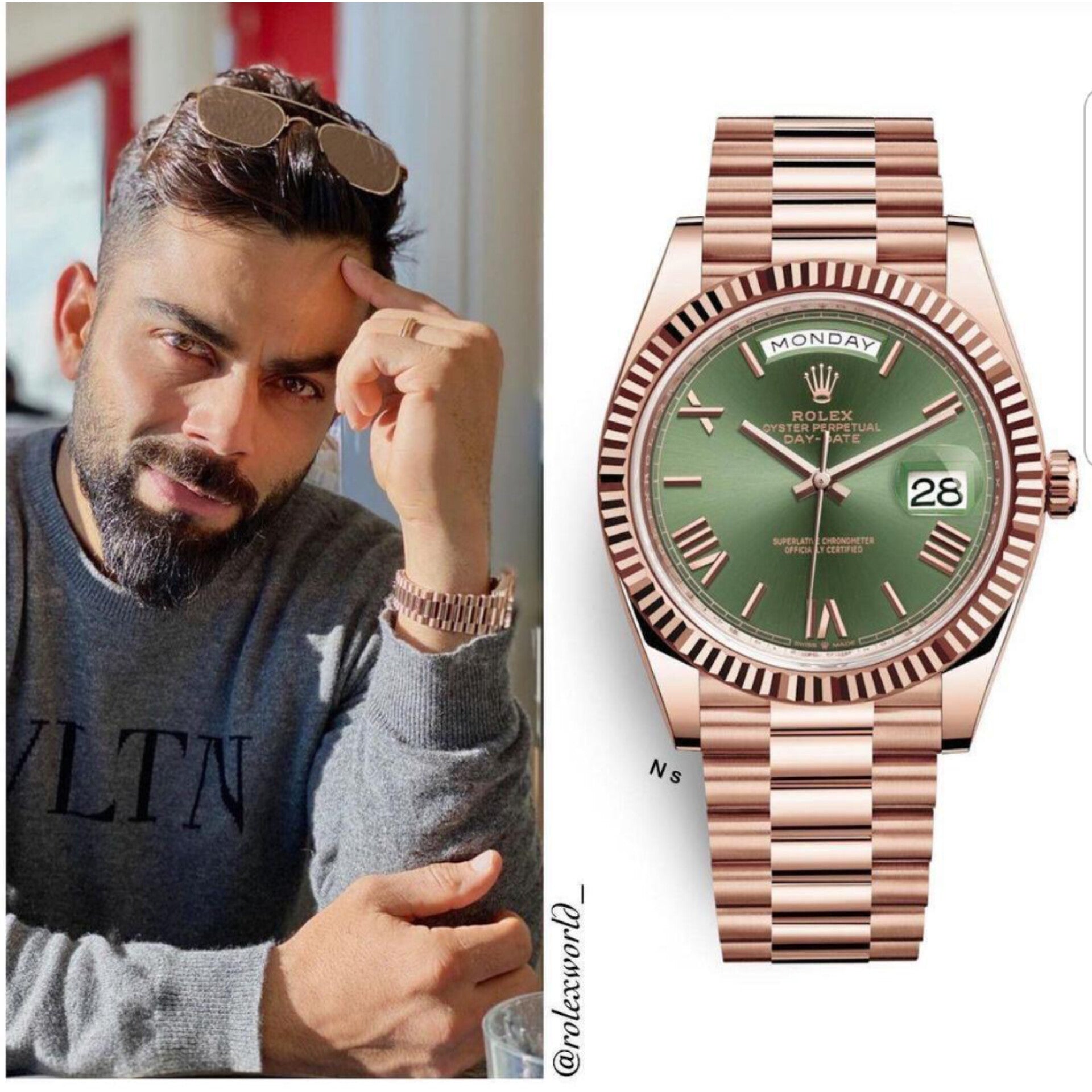ROLEX DAY DATE GREEN ROSE GOLD (CELL MODEL)