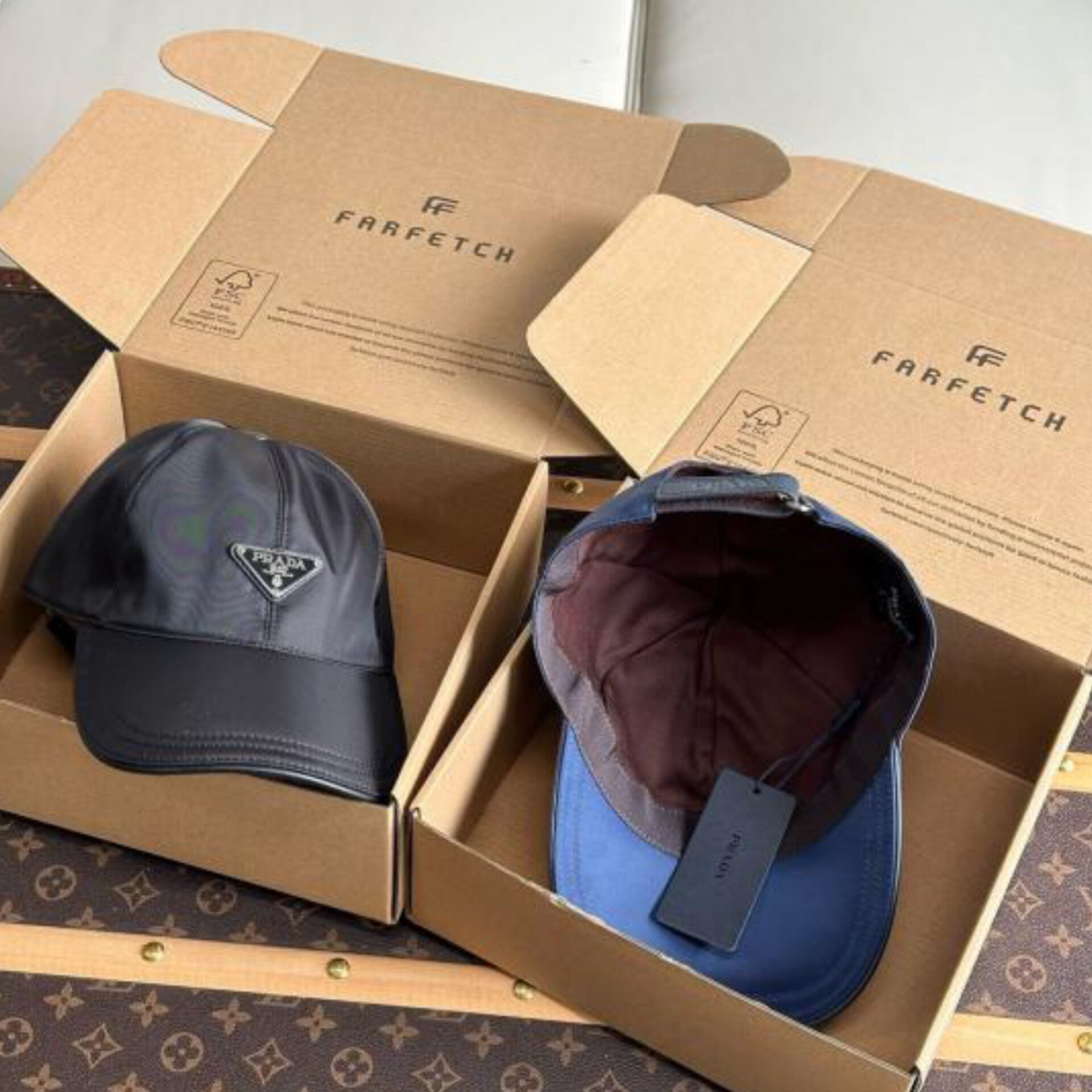 Prada Re Edition Nylon Blue Front Logo Premium Unisex Cap (With Prada Polly Bag)