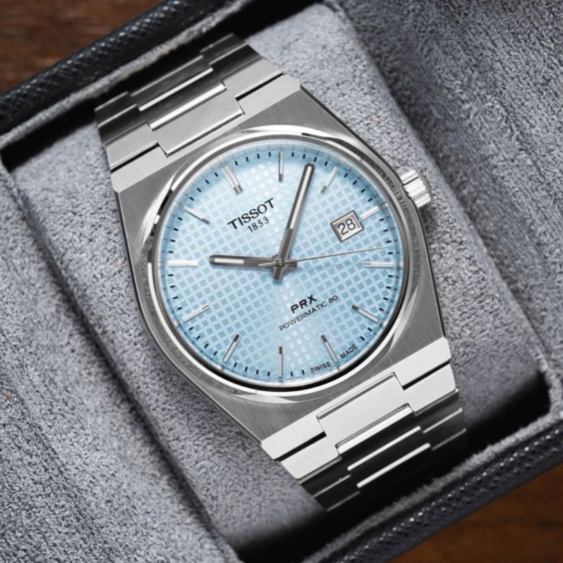 TISSOT PRX POWERMATIC WATCH (SILVER BLUE)