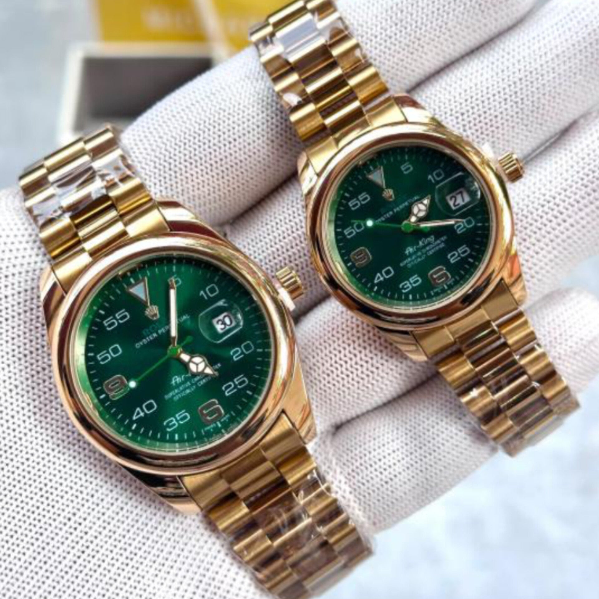 ROLEX AIR-KING GOLD GREEN (COUPLE WATCH)