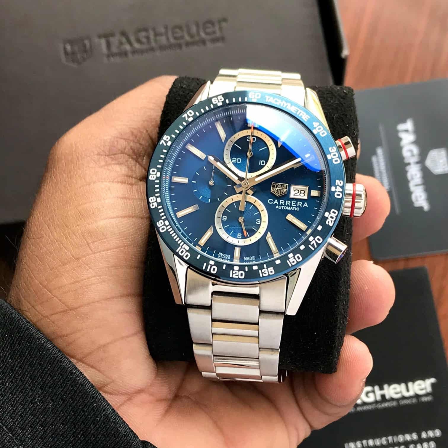 TAG HEUER CALIBAR 16 SILVER BLUE (JAPAN OG MACHINE)