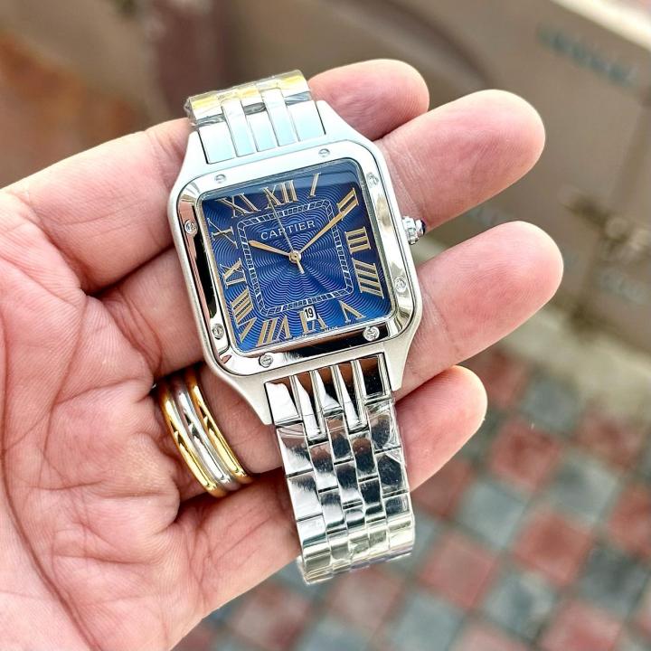 CARTIER SANTOS BLUE SILVER (JAPAN OG MACHINE)
