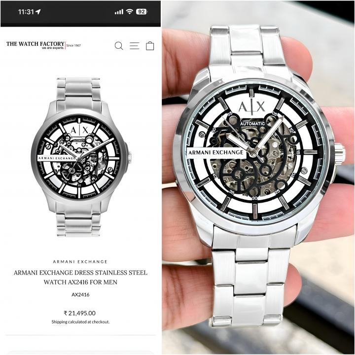 ARMANI EXCHANGE AUTOMATIC SILVER BLACK